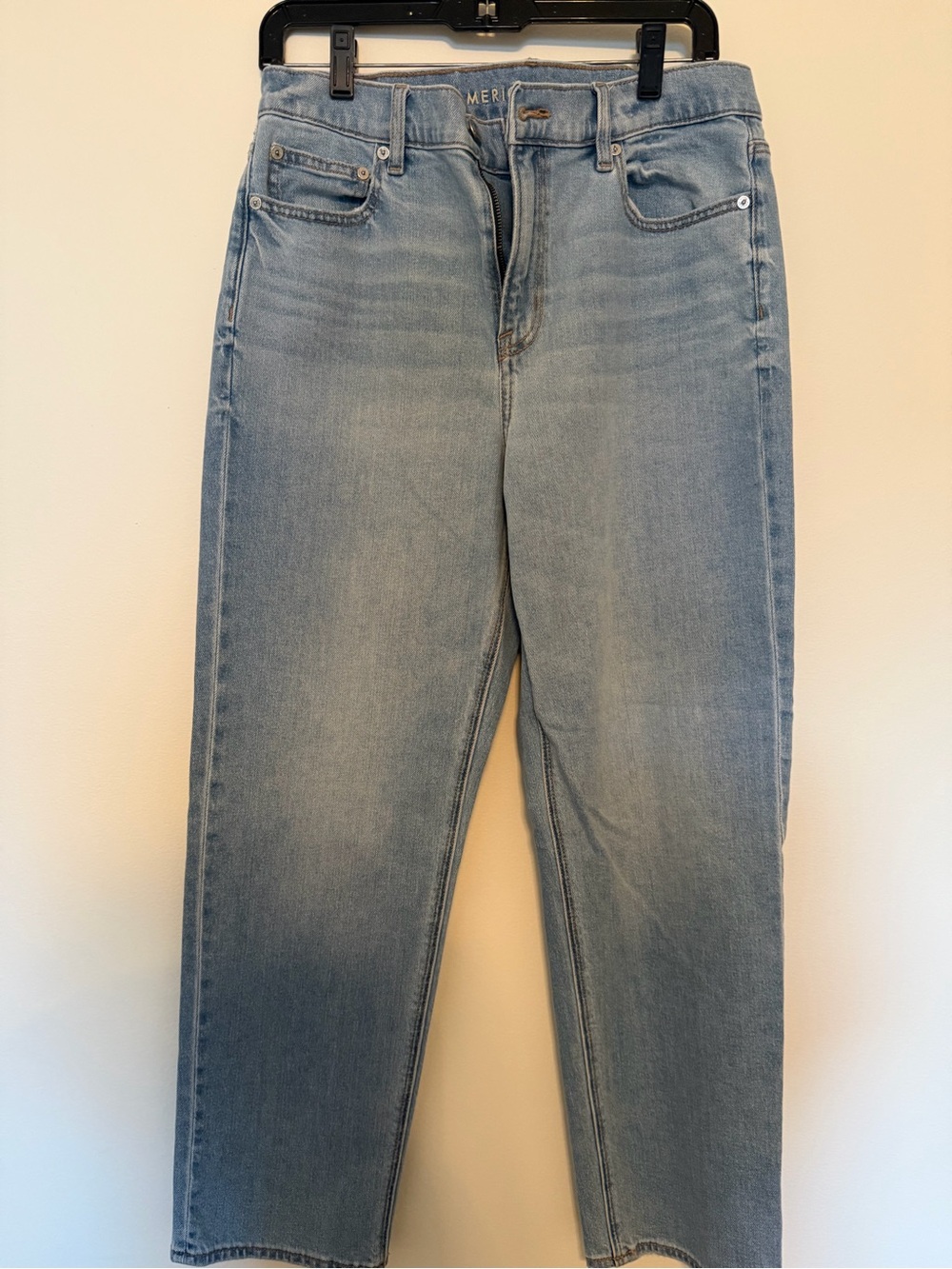 American Eagle stretch Light Blue Women's Straight Leg Jeans size 10S